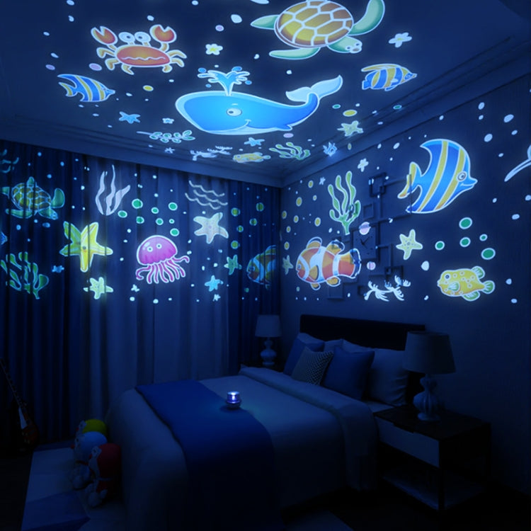Rotatable Cartoon Atmosphere Projection Lamp Music Night Light, Plug-in Model, Music Box Remote Model, Bluetooth Remote Model