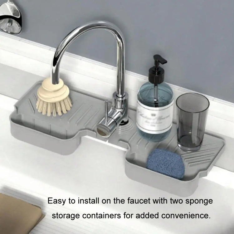 Silicone Drainage Mat Splash-Proof Silicone Pad Kitchen Bath Faucet Drainage Basket