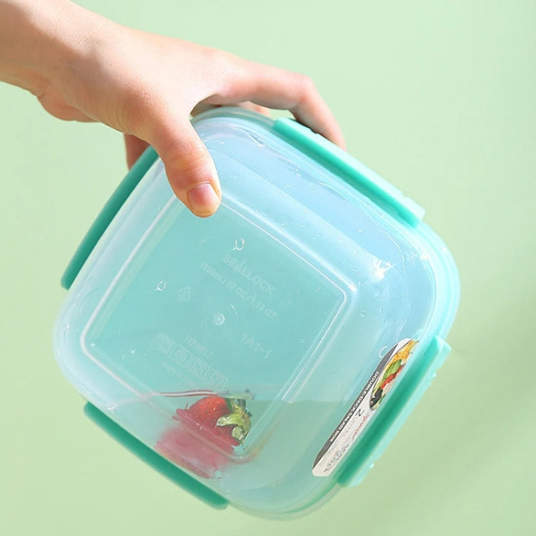 Microwaveable Double Layer Salad Container Picnic Lunch Box with Fork Spoon
