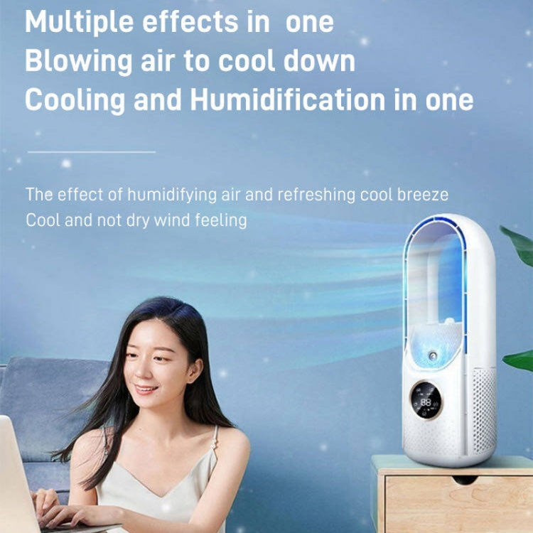 Desk Bladeless Humidification Electric Fan Six Gear Adjustable with LED Light Timing Function