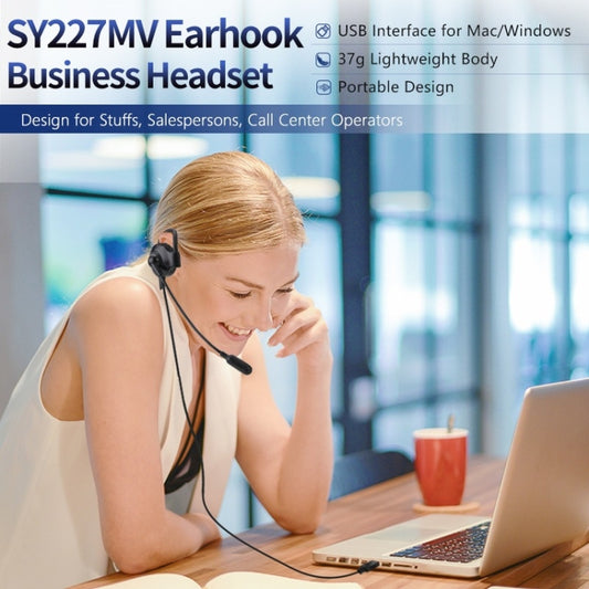 SOYTO SY227 Single-side Operator Ear Hook Headset Corded Computer Headset
