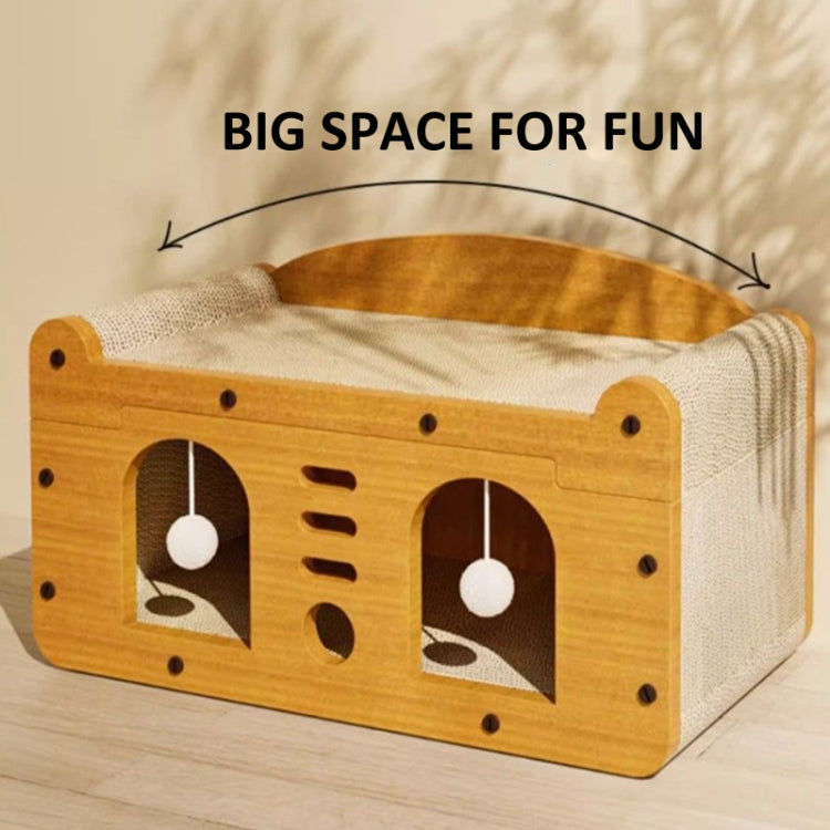 2 In 1 Cat Scratching Board Spacious Kitten Scratcher Box Lounge Bed Sturdy Cat House, TV Large, Two Layer Small, Two Layer Large, Dual Door Large
