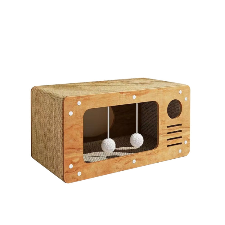2 In 1 Cat Scratching Board Spacious Kitten Scratcher Box Lounge Bed Sturdy Cat House, TV Large, Two Layer Small, Two Layer Large, Dual Door Large