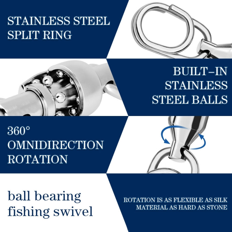 5pcs /Pack PROBEROS DAC006 Lure Baits 8-Type Rings Connector High-Speed Bearing Swivel Oval Pin Fishing Gear Accessories