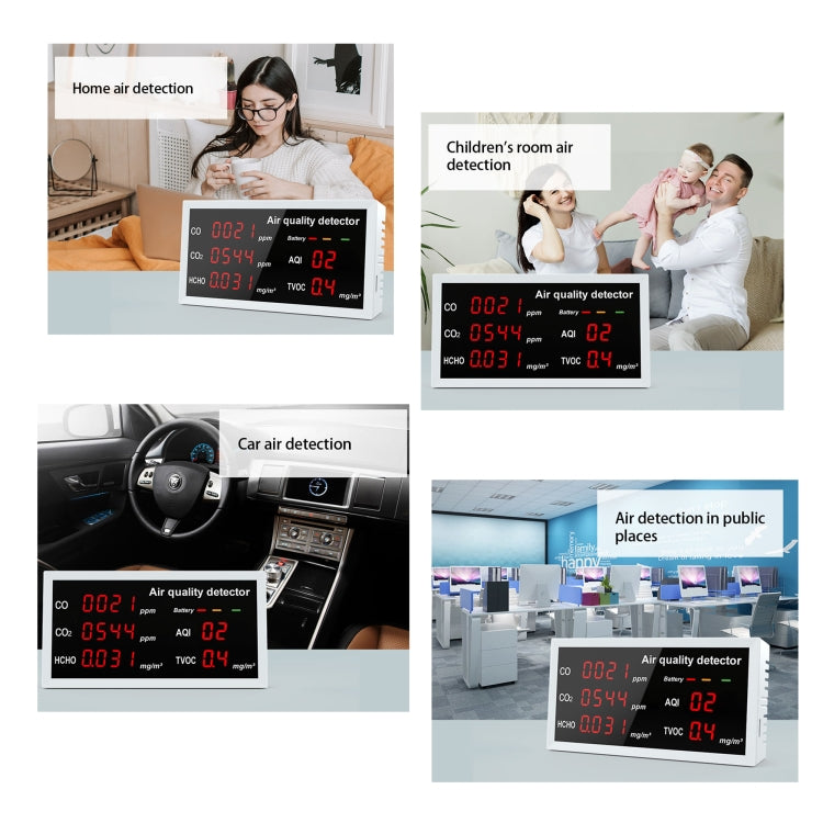 5-in-1 Indoor Home Portable Air Monitor TVOC Formaldehyde Detector