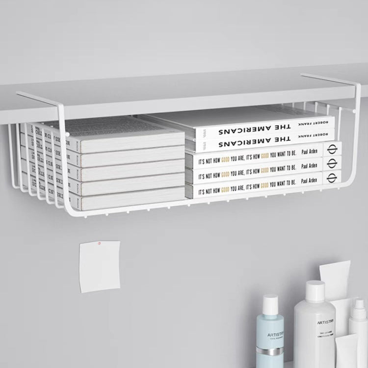 Closet Organizer Metal Shelf Kitchen Cabinet Under Hanging Shelf, 40x25x14cm