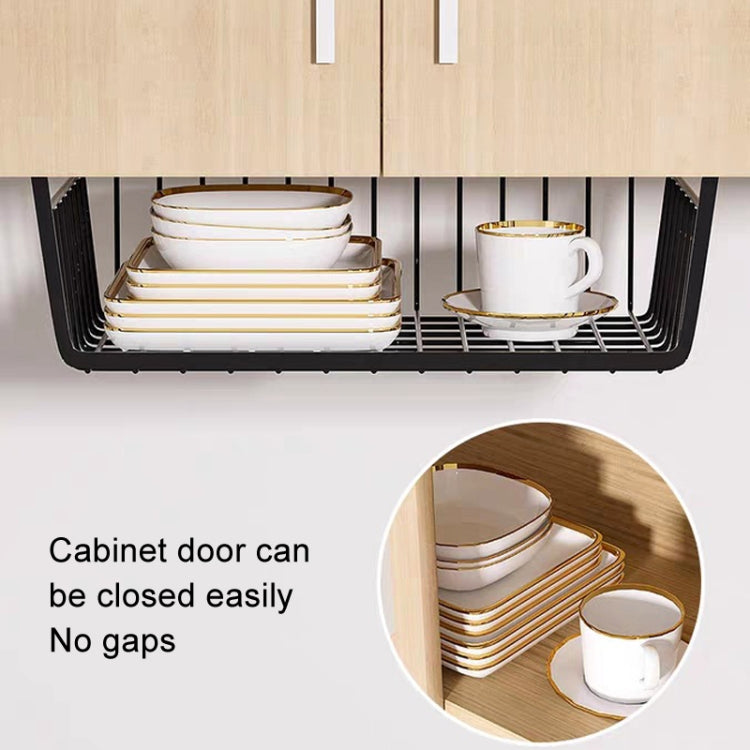 Closet Organizer Metal Shelf Kitchen Cabinet Under Hanging Shelf, 40x25x14cm