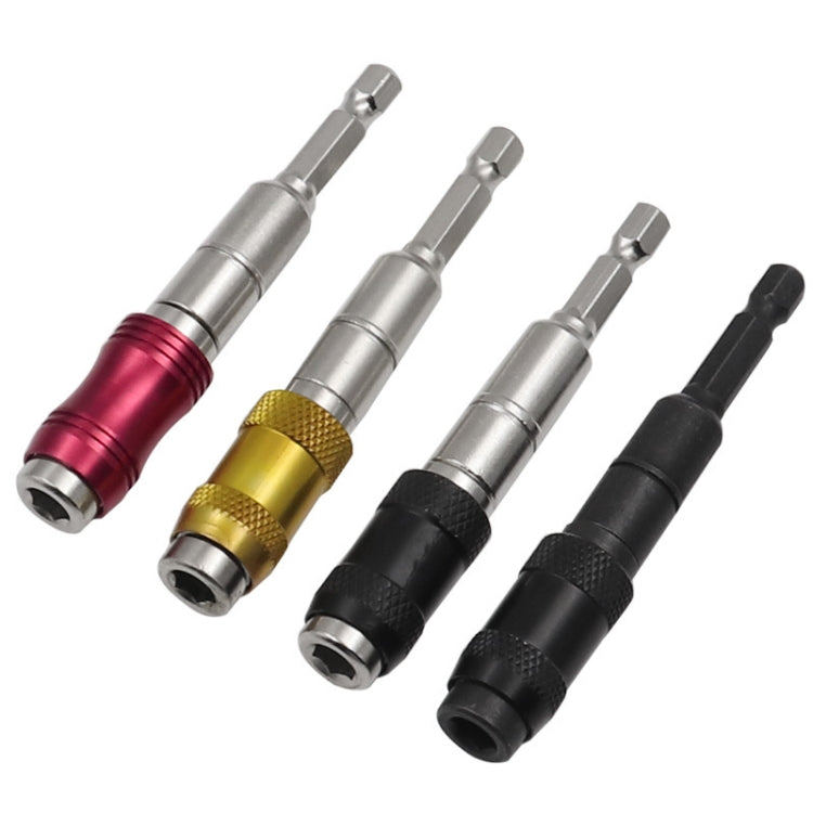 Hexagonal Shank Quick Release Self-Locking Joint Extension Rod Electric Drill Driver Extension Quick Conversion Bits, Silver+Red, Black, Silver+Yellow