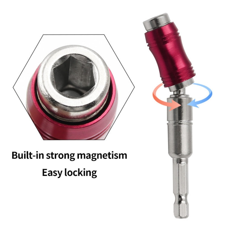 Hexagonal Shank Quick Release Self-Locking Joint Extension Rod Electric Drill Driver Extension Quick Conversion Bits, Silver+Red, Black, Silver+Yellow