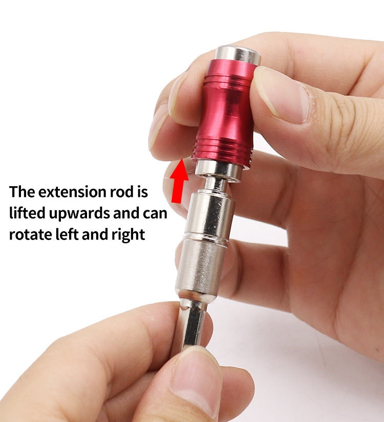 Hexagonal Shank Quick Release Self-Locking Joint Extension Rod Electric Drill Driver Extension Quick Conversion Bits, Silver+Red, Black, Silver+Yellow