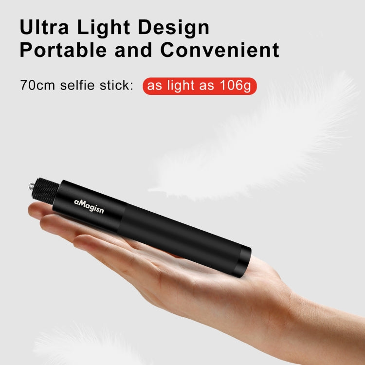 aMagisn 70cm Invisible Straight Pull Selfie Stick Sports Camera Accessories, Single Rod