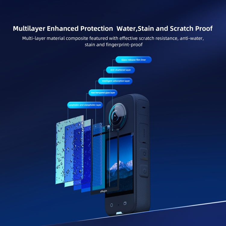 For Insta360 X3 aMagisn Screen Tempered Film Protection Sports Camera Accessories, 1set, 2sets