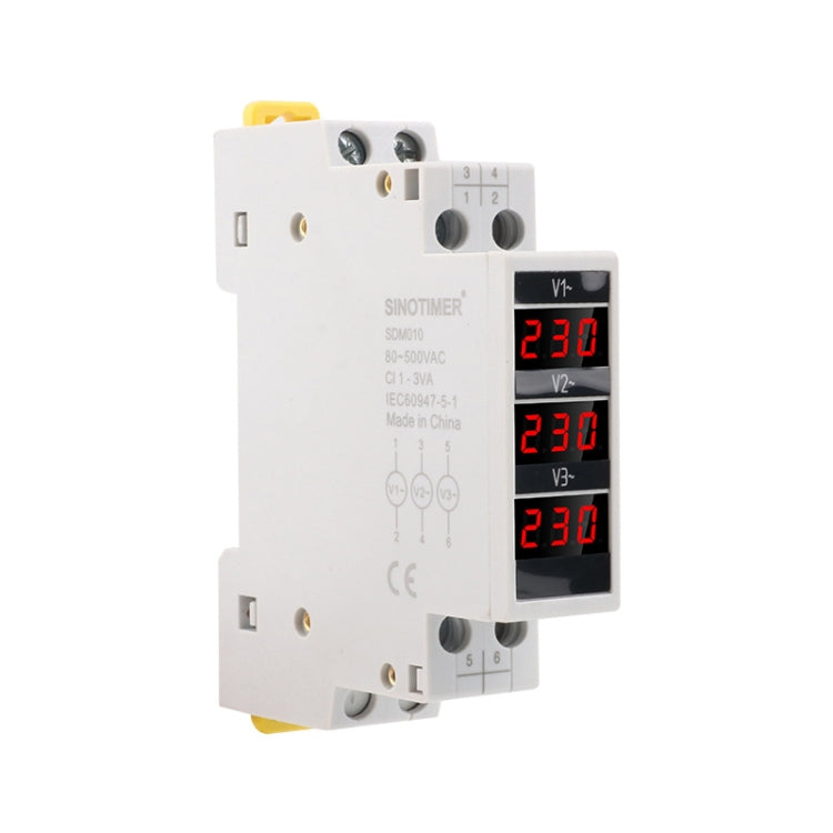 SINOTIMER SDM010 Modular Rail Type AC Three-Phase Digital Voltmeter Electronic Instrumentation