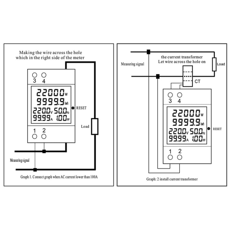 SINOTIMER SDM009 Din Rail Single-Phase Voltage Current Frequency Power Factor Electricity Multifunctional Meter