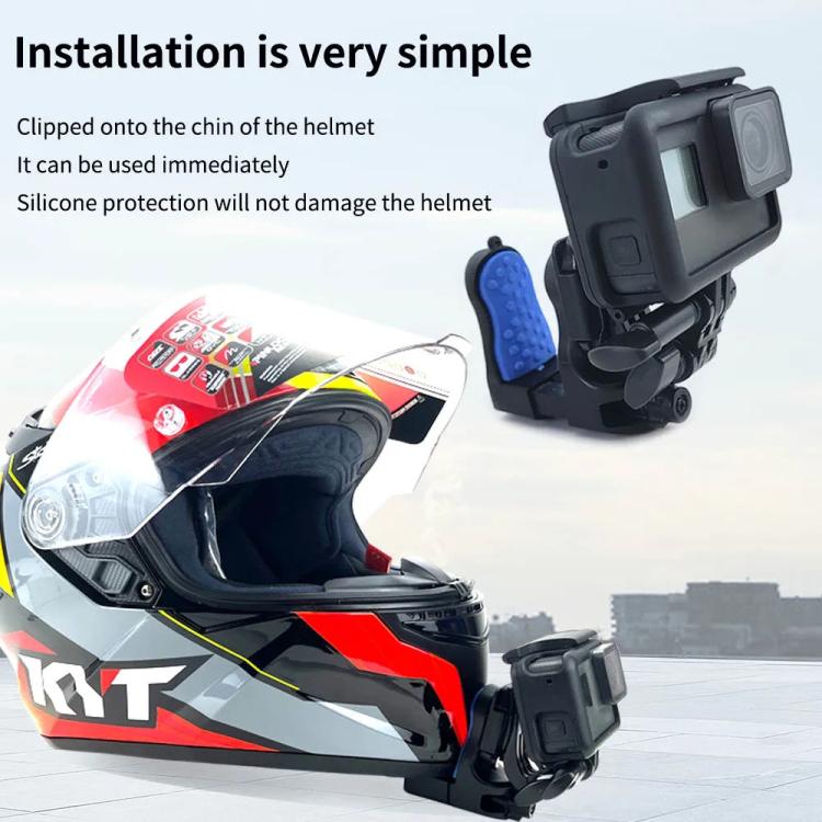 مشبك ذقن خوذة دراجة نارية لكاميرات GoPro Hero Series وDJI Osmo Action وSJCAM، المجموعة 1، المجموعة 2