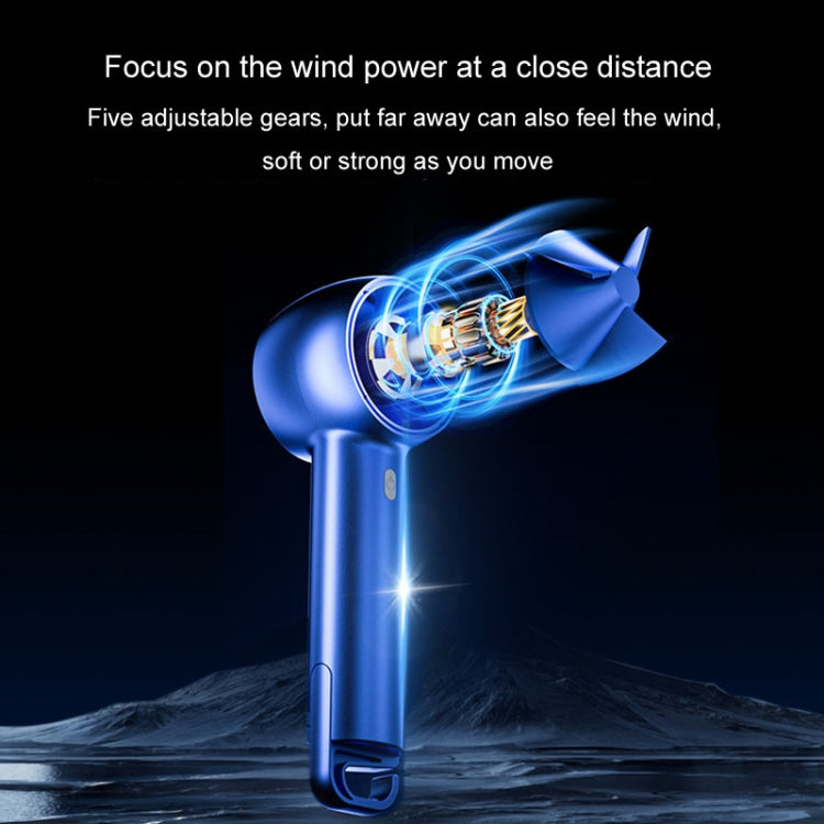 USB Charging Digital Display Handheld Turbo Fan Portable Foldable Buckle Small Fan