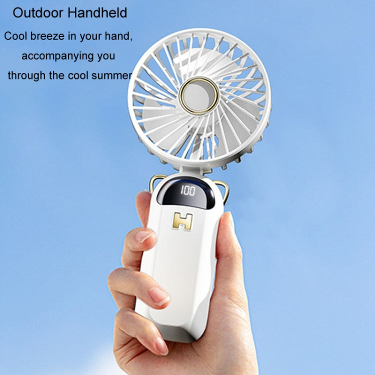 Foldable Digital Display USB Charging Fan Handheld Mute Hanging Neck Outdoor Small Fan