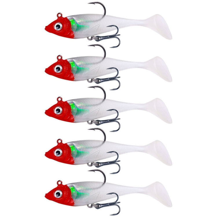 5pcs /Pack HENGJIA SO071 T-Tail Lead Fishing Lure Lua Fishing Soft Bait