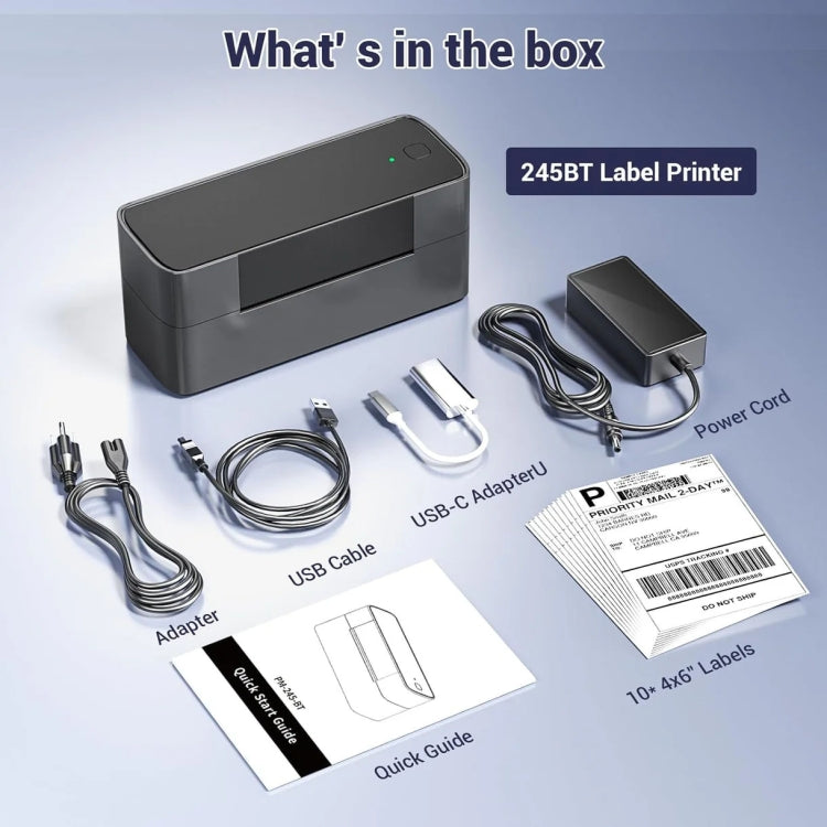Phomemo PM245-BT Bluetooth Shipping Label Printer Support Labels Width  1- 4.6 Inch