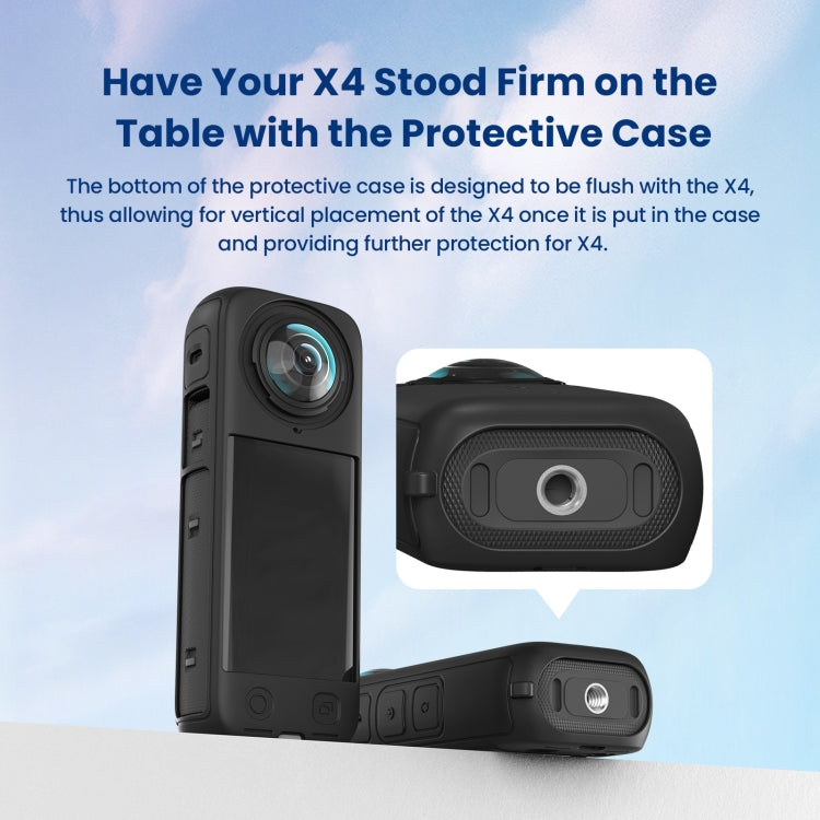 For Insta360 X4 AMagisn Silicone Protective Cover, Lens Cover Gray