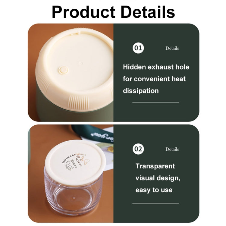700ML 304 Stainless Steel Large-Capacity Double-Layer Soup Cup Student Yogurt Breakfast Cup, Green, Blue, Pink