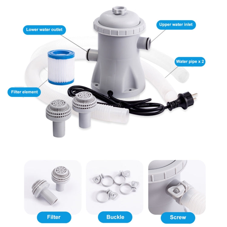 JY-051 110V-240V 330 Gallon Swimming Pool Filter Pump Pool Circulating Cleaner, US Plug, EU Plug, UK Plug, AU Plug