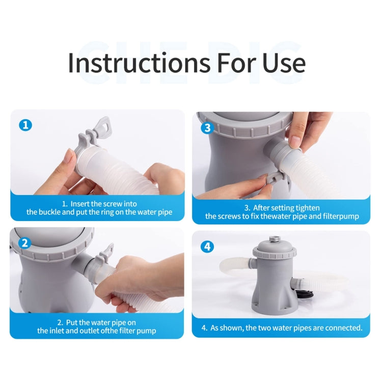 JY-051 110V-240V 330 Gallon Swimming Pool Filter Pump Pool Circulating Cleaner, US Plug, EU Plug, UK Plug, AU Plug