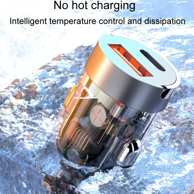 Vehicle Mini Invisible Dual-Port Charger Car Cigarette Lighter, 120W