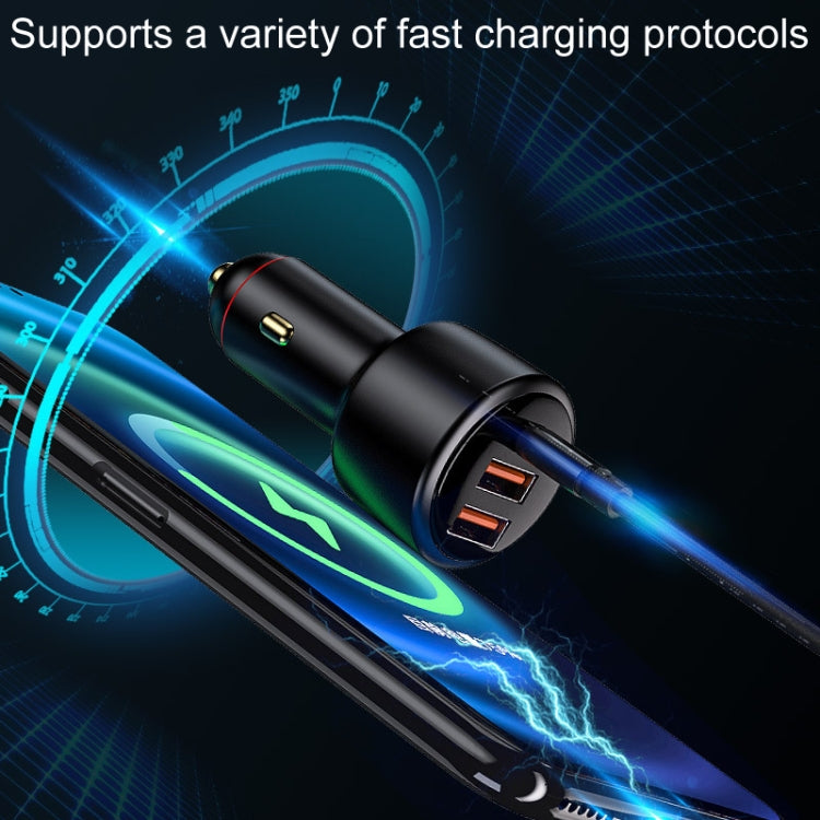 Vehicle Mini Fast Charging Charger Car One To Three Cigarette Lighter, 300W