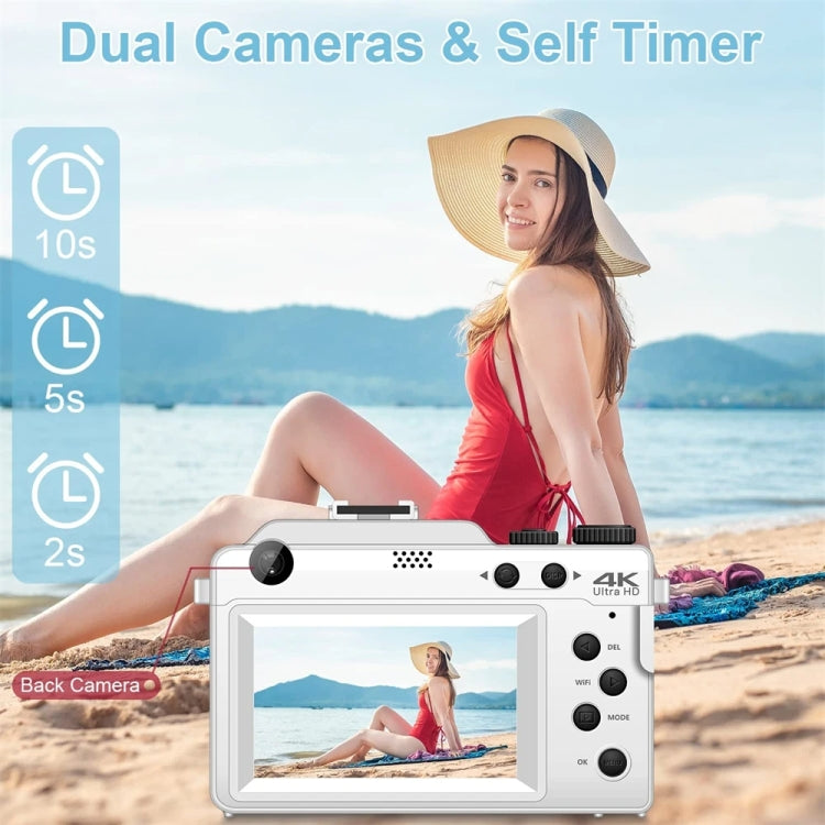 3-Inch Display Digital Camera Dual Front And Rear Cameras 48MP, 18x Digital Zoom 4K HD Camcorder