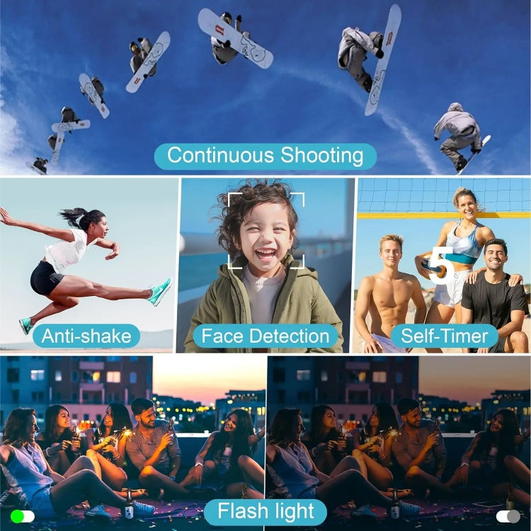 3-Inch Display Digital Camera Dual Front And Rear Cameras 48MP, 18x Digital Zoom 4K HD Camcorder