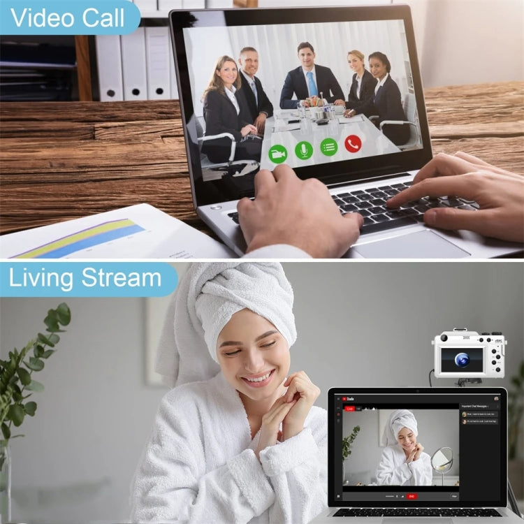 3-Inch Display Digital Camera Dual Front And Rear Cameras 48MP, 18x Digital Zoom 4K HD Camcorder