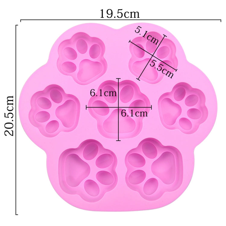 7 Cells Small and Large Cat Paw Silicone Cake Mould Cartoon DIY Handmade Essential Oil Soap Moulds, Pink, Light Blue