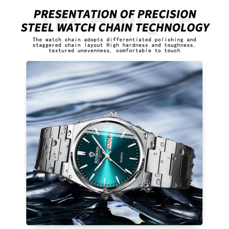 BINBOND B102 Dual-calendar Leisure Waterproof Luminous Quartz Watch