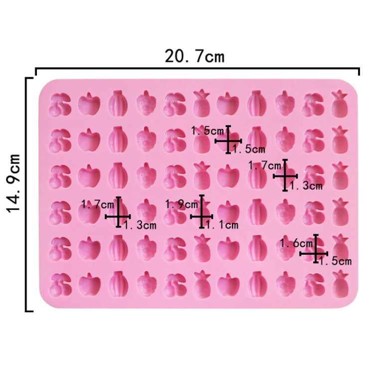 66 Grids Fruit Silicone Fudge Molds Mini Candy Molds, 66 Grids Fruit