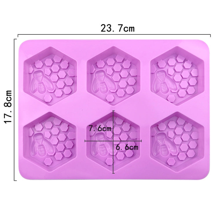 6 Grids Bee Hive Silicone Cake Molds Handmade Aroma Soap Mould, 6 Grids Bee Hive