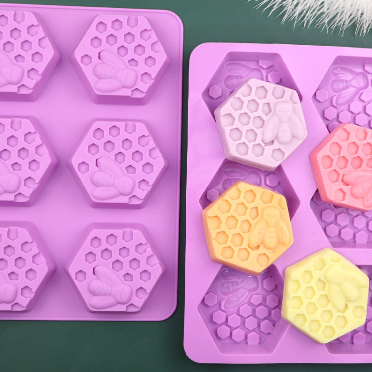 6 Grids Bee Hive Silicone Cake Molds Handmade Aroma Soap Mould, 6 Grids Bee Hive