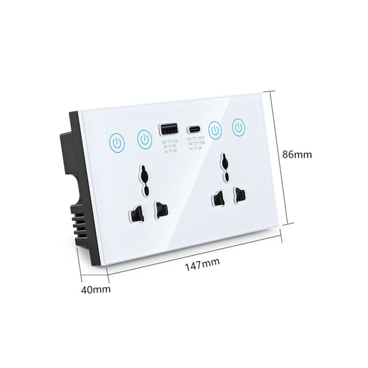 Graffiti Smart Socket With Switch USB+Type-C Dual Port Remote Control Socket, UK Plug, Wifi White, Wifi Black, ZigBee White, ZigBee Black
