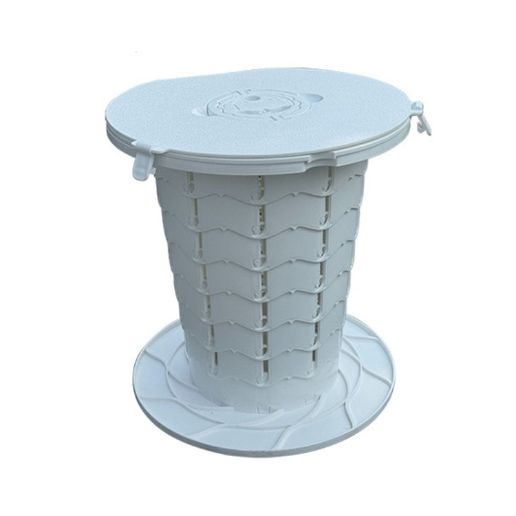 Retractable Portable Travel Toilet Collapsible Stool for Outdoors Fishing Camping, Ordinary White, Ordinary Black, With Light White, With Light Black
