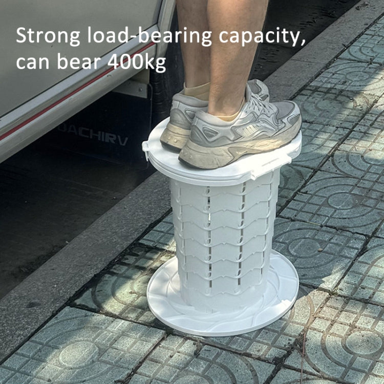 Retractable Portable Travel Toilet Collapsible Stool for Outdoors Fishing Camping, Ordinary White, Ordinary Black, With Light White, With Light Black