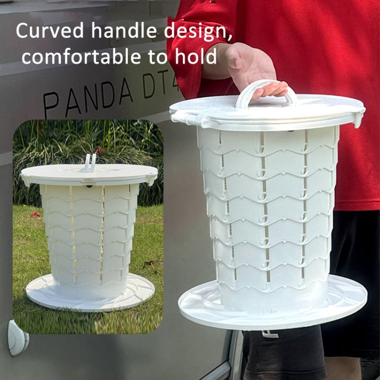Retractable Portable Travel Toilet Collapsible Stool for Outdoors Fishing Camping, Ordinary White, Ordinary Black, With Light White, With Light Black
