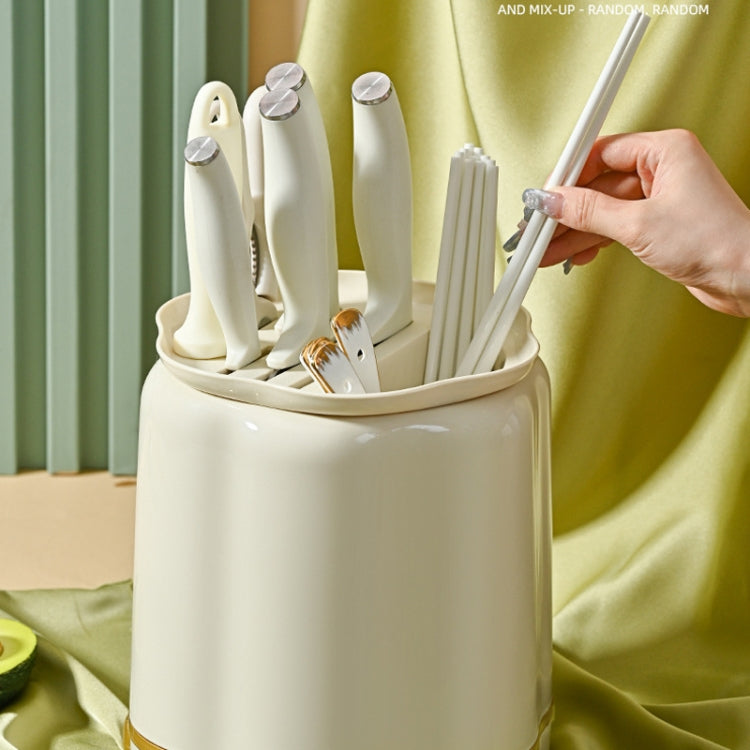Kitchen Rotating Knife Rack Multi-functional Cutlery Shelf Home All-in-One Chopsticks Storage Rack