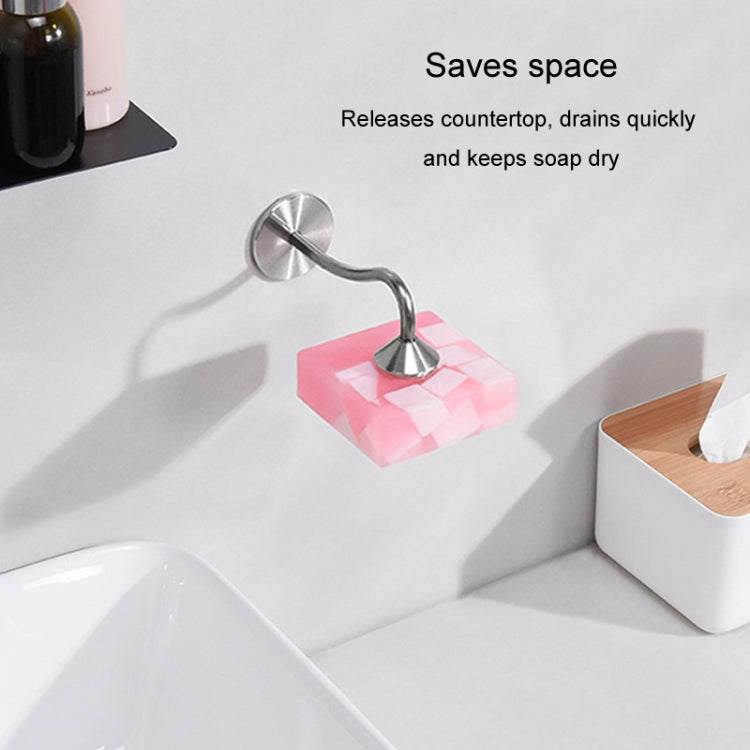 Bathroom Stainless Steel Magnetic Soap Holder Wall Mounted No Hole Soap Hanger, Nail-free Glue, Adhesive-backed