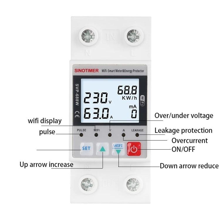 TUYA APP WiFi Smart Circuit Breaker Over Under Voltage Protector