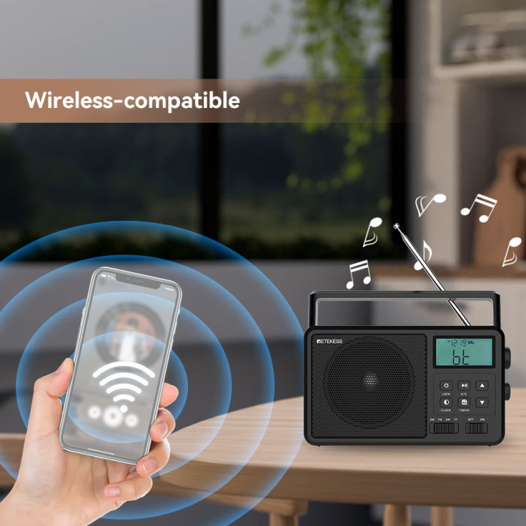 Retekess TR638 LCD Digital Display Full-Band Bluetooth FM Radio Support External Antenna