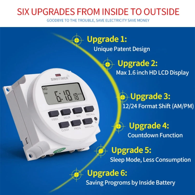 7 Days Weekly Programmable Digital Electronic Timer Switch