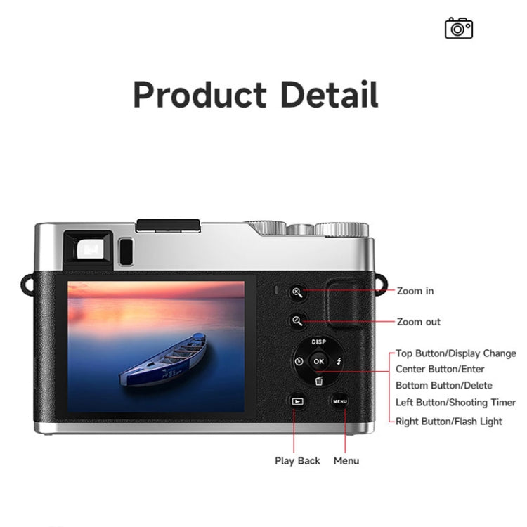 DC202L 2.8-Inch 4K HD 16X Zoom Photography Digital Camera Home SLR Camera