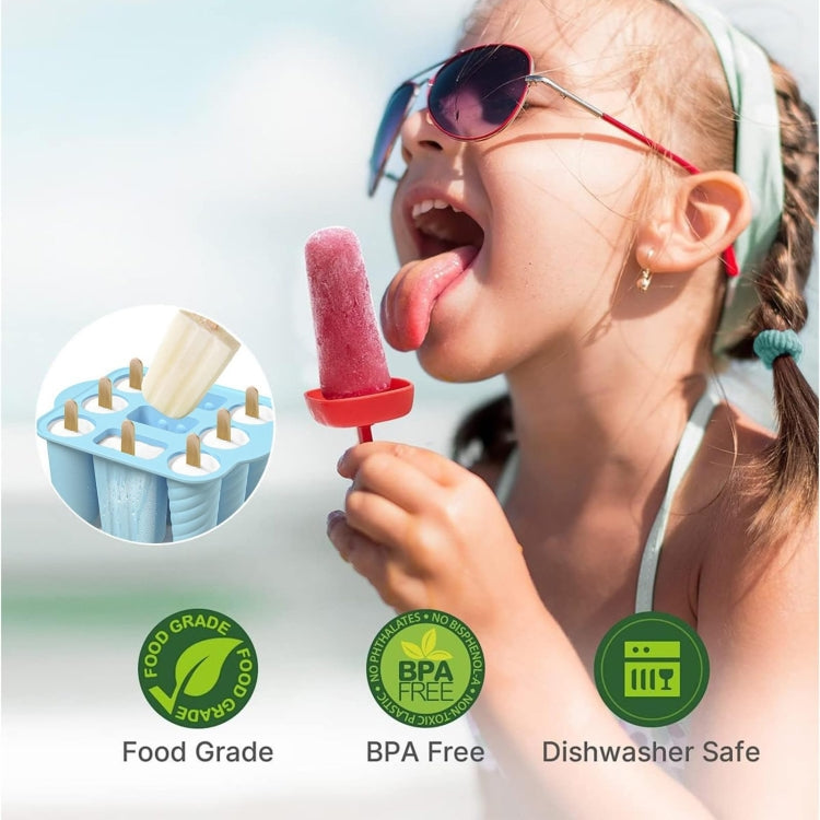 9 Grids Ice Cream Mould Silicone Ice Compartment Homemade Ice Cube Membrane Maker, Yellow A, Pink A, Green A