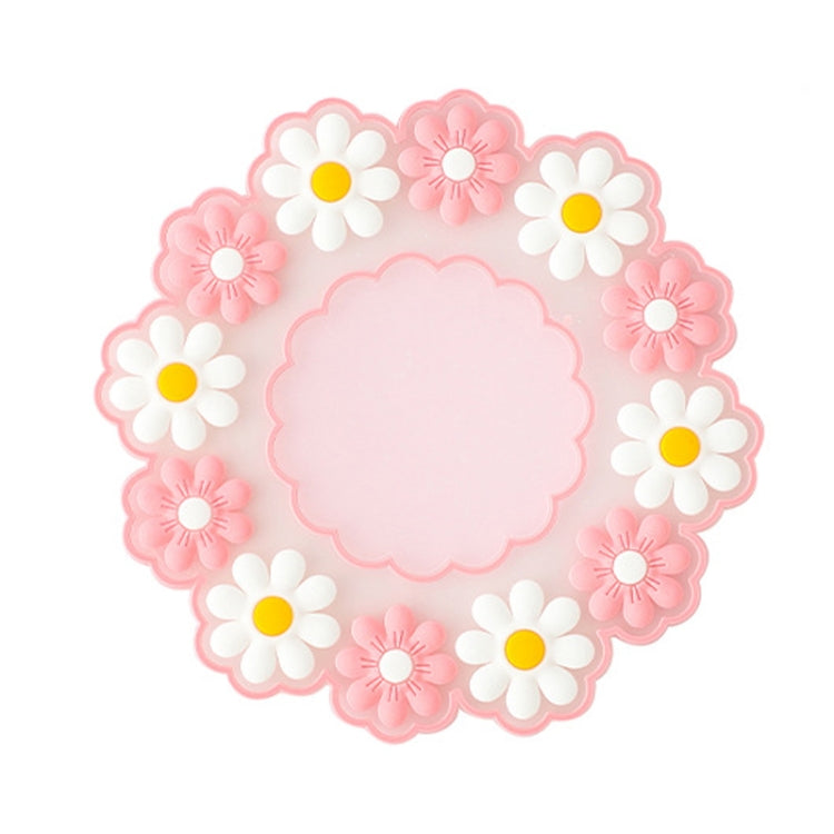 Household High Temperature Resistant Daisy Coasters Kitchen Tabletop Insulation Mat, Pink Small, Blue Small, Pink Medium, Blue Medium, Pink Large, Blue Large