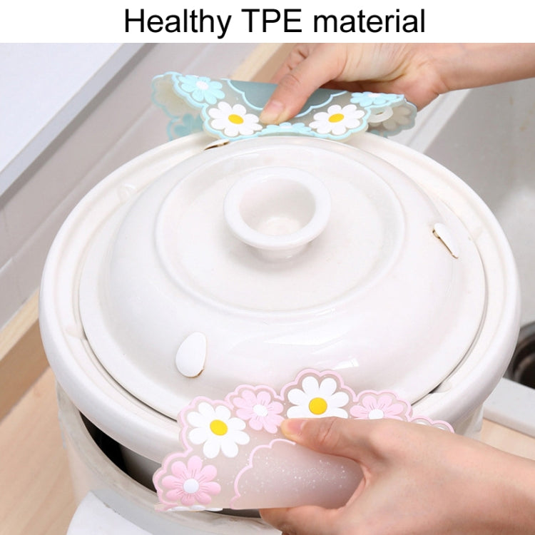 Household High Temperature Resistant Daisy Coasters Kitchen Tabletop Insulation Mat, Pink Small, Blue Small, Pink Medium, Blue Medium, Pink Large, Blue Large